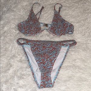 Missguided ribbed zebra bikini set